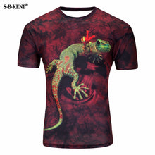 Load image into Gallery viewer, 2019 New Men's fashion animals 3d T-shirt lizard drop 3d printed Gecko Pattern short-sleeved T-shirt puls size