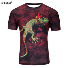 Load image into Gallery viewer, 2019 New Men's fashion animals 3d T-shirt lizard drop 3d printed Gecko Pattern short-sleeved T-shirt puls size