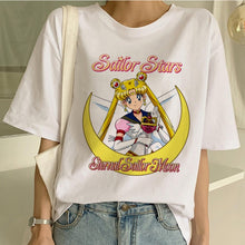 Load image into Gallery viewer, Sailor Moon Summer New Fashion T Shirt Women Harajuku Short Sleeve Fun Ulzzang T-Shirt Cute Cat Tshirt Cartoon Top Tees Female